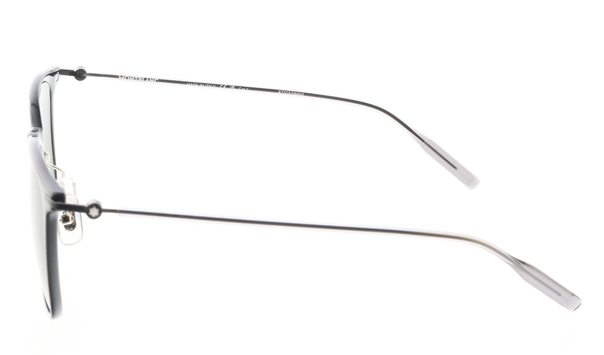 Montblanc MB0354S-001 Slim Black Sunglasses Lightweight Rectangular Style