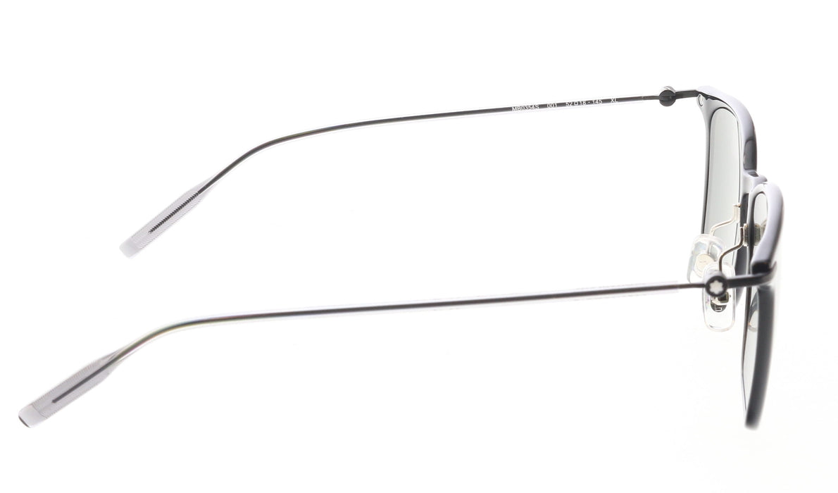 Montblanc MB0354S-001 Slim Black Sunglasses Lightweight Rectangular Style