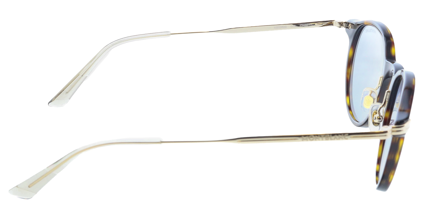 Montblanc MB0362S-002 Tortoise & Gold Sunglasses Violet Lens Cool Style