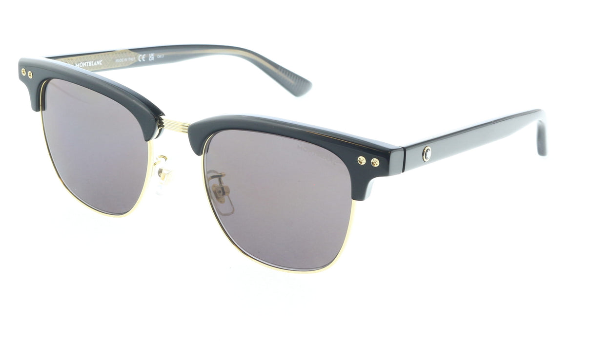 Montblanc MB0382S-001 Black squares Gold Detail Retro Look