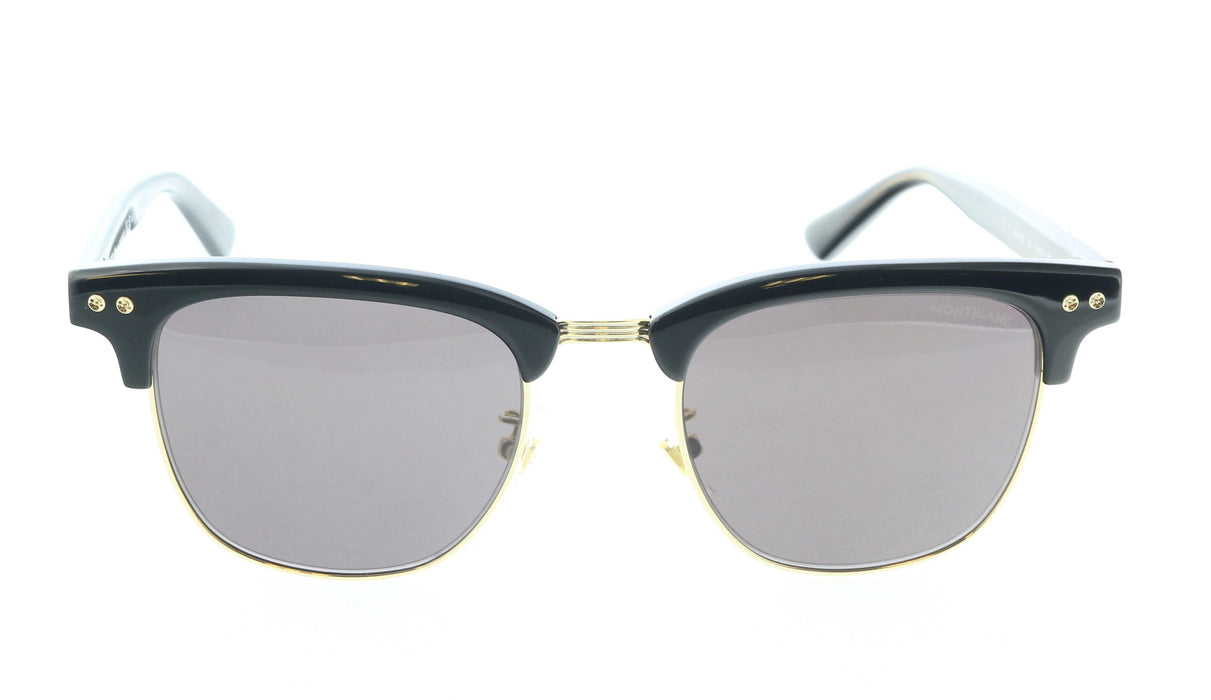 Montblanc MB0382S-001 Black squares Gold Detail Retro Look