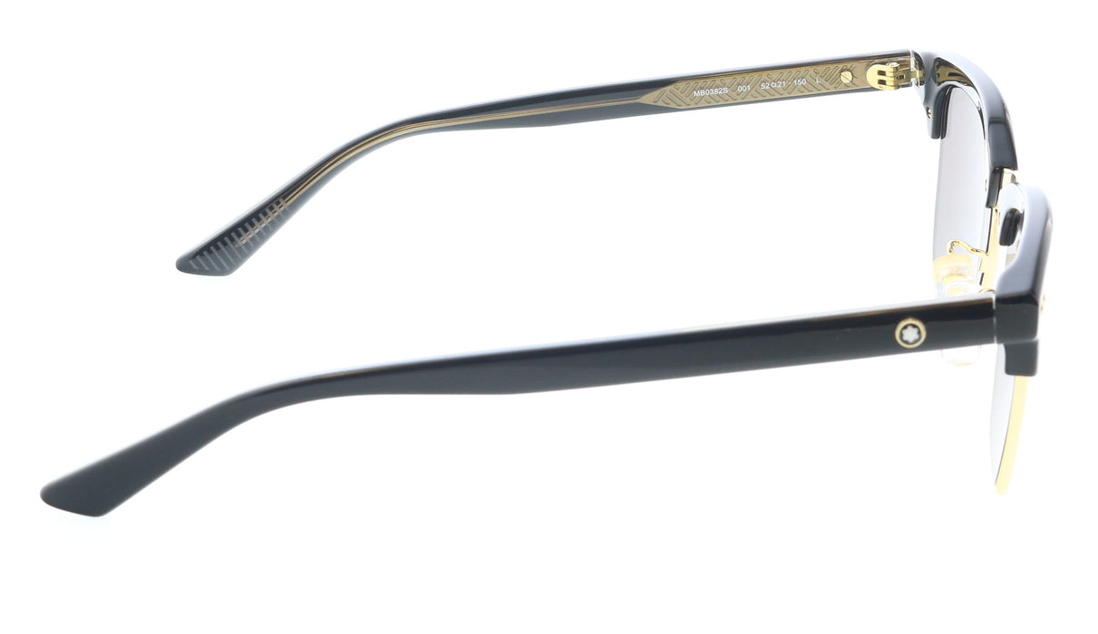 Montblanc MB0382S-001 Black squares Gold Detail Retro Look