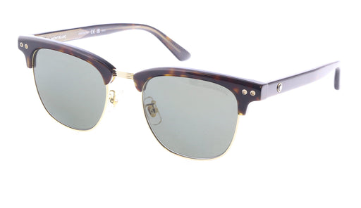 Montblanc MB0382S-003 Tortoise Browline Sunglasses Classic Gold Detail