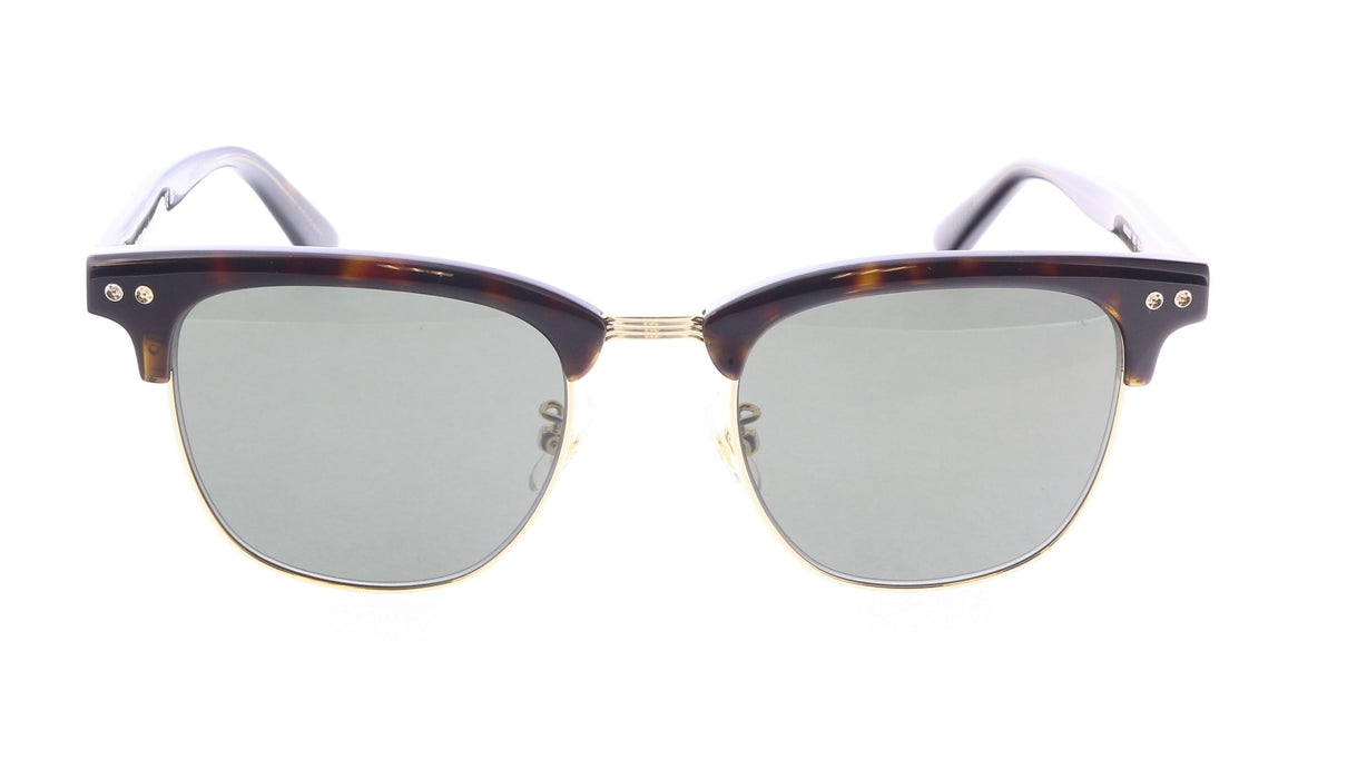 Montblanc MB0382S-003 Tortoise Browline Sunglasses Classic Gold Detail