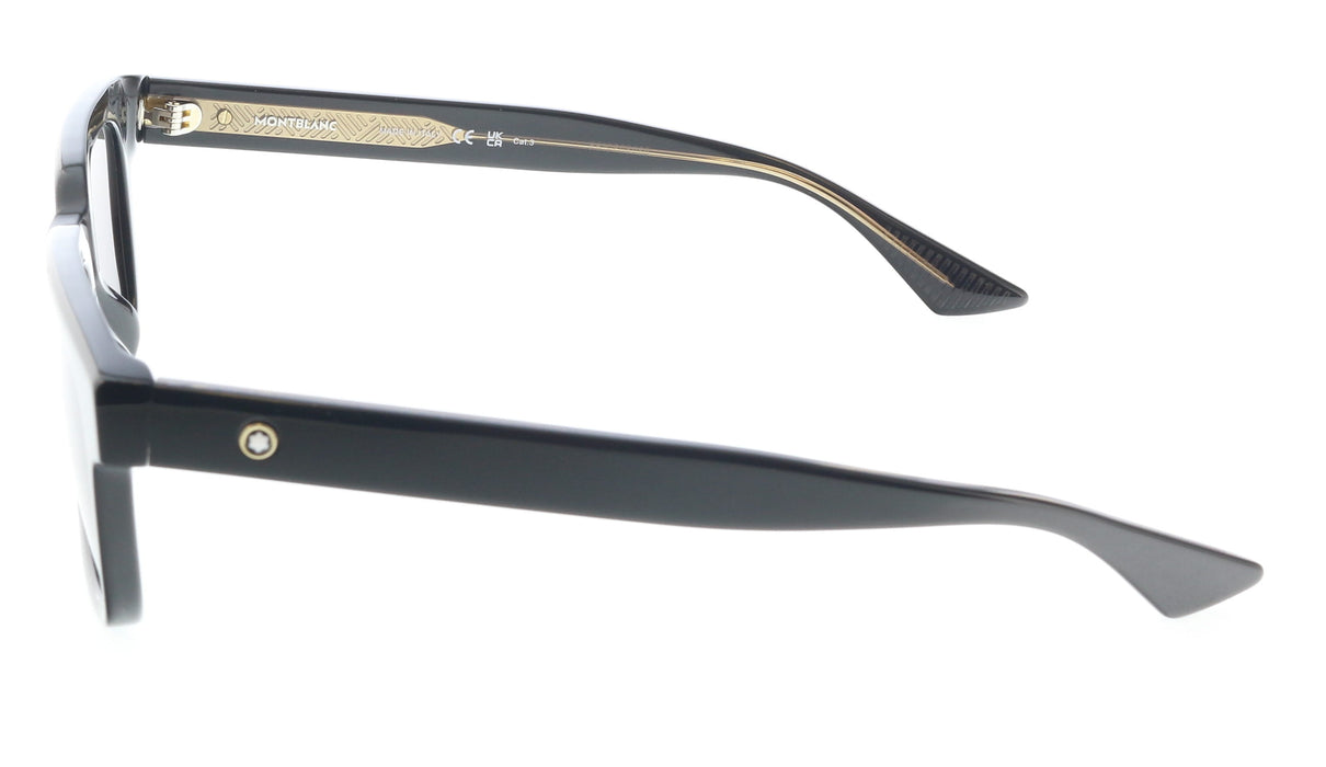 Montblanc MB0383S-001 Bold Black Square Sunglasses Minimalist Statement