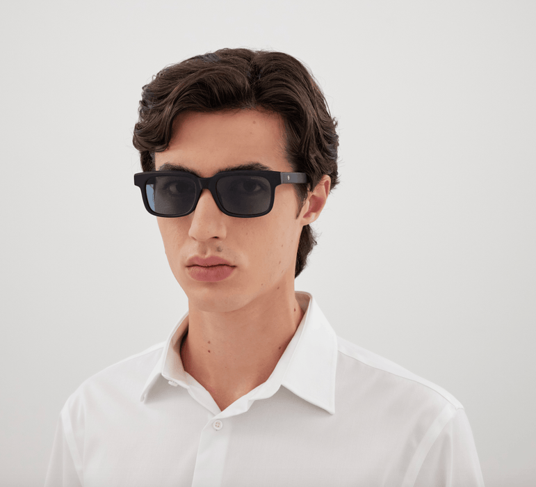 Montblanc MB0383S-003 Matte Black Square Sunglasses Effortless Minimalism