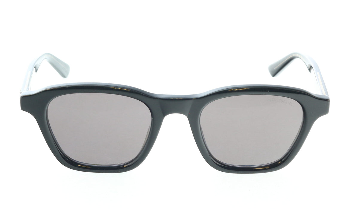 Montblanc MB0384S-001 Black Square Sunglasses Rounded and Refined