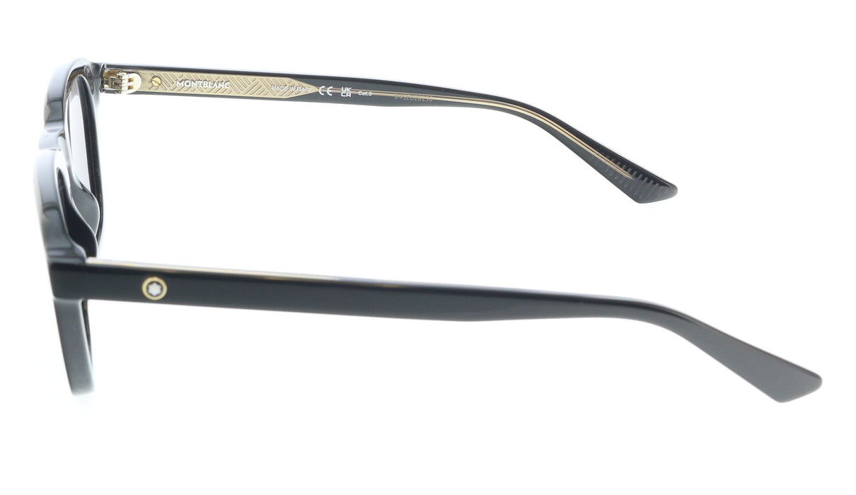 Montblanc MB0384S-001 Black Square Sunglasses Rounded and Refined