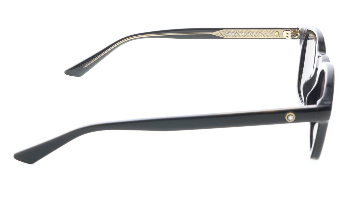 Montblanc MB0384S-001 Black Square Sunglasses Rounded and Refined