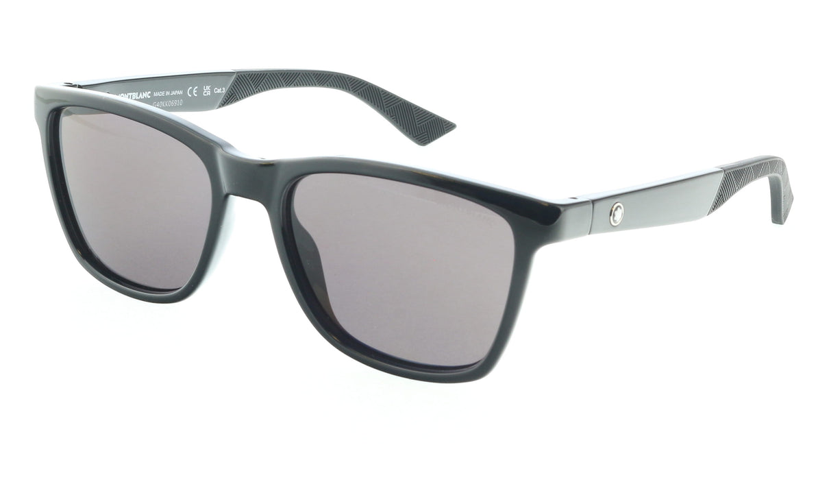 Montblanc MB0399S-001 Black Angular Sunglasses Premium UV Protection