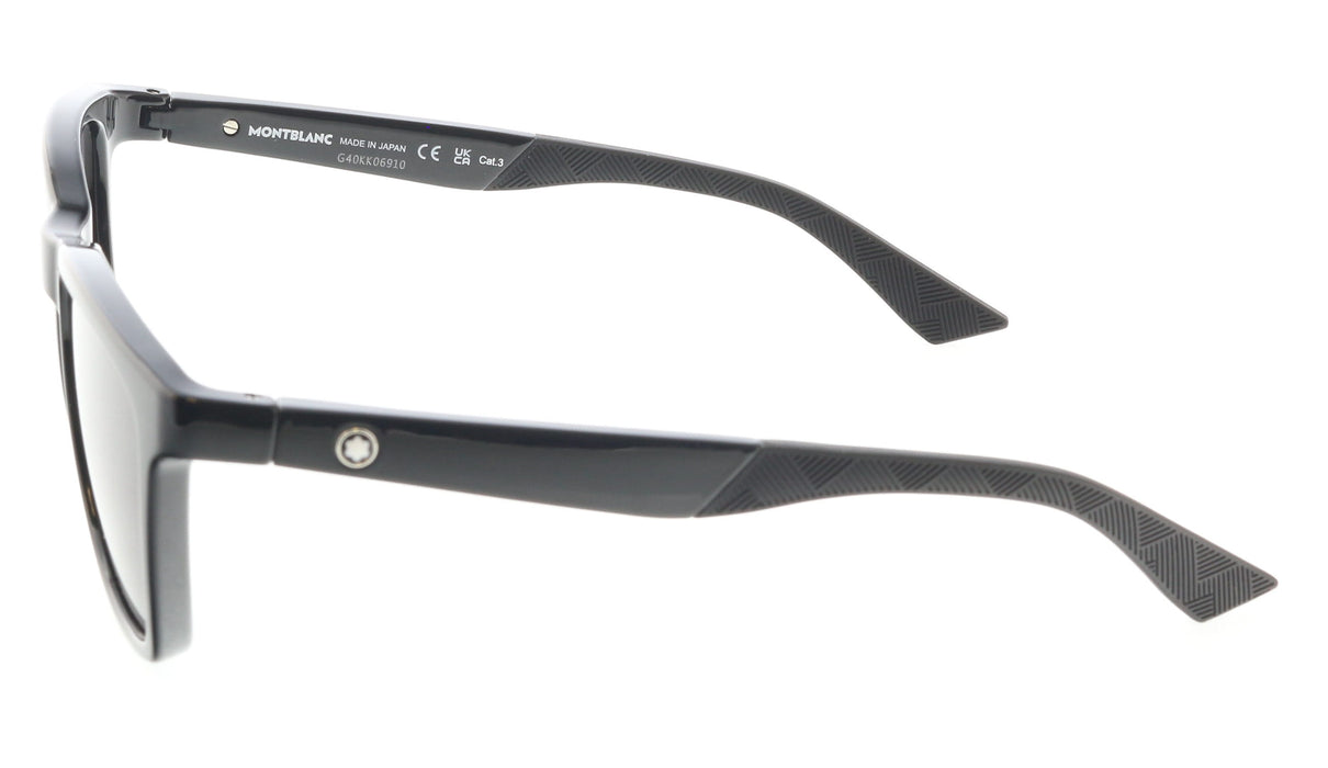 Montblanc MB0399S-001 Black Angular Sunglasses Premium UV Protection