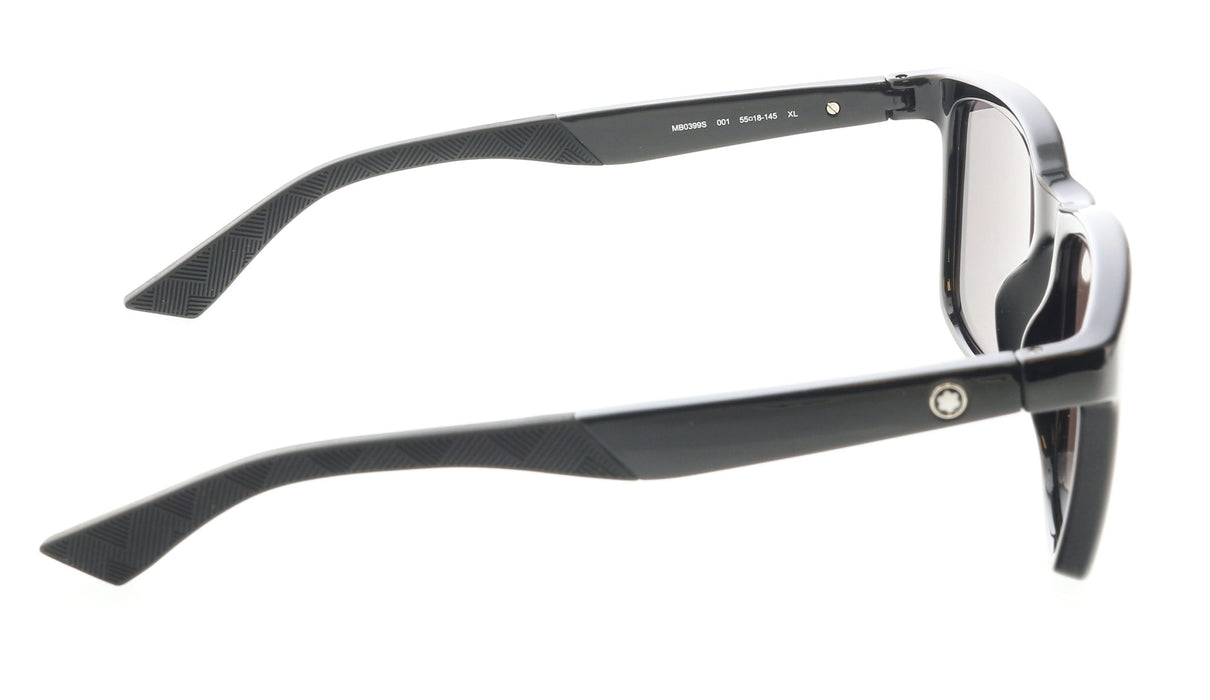 Montblanc MB0399S-001 Black Angular Sunglasses Premium UV Protection