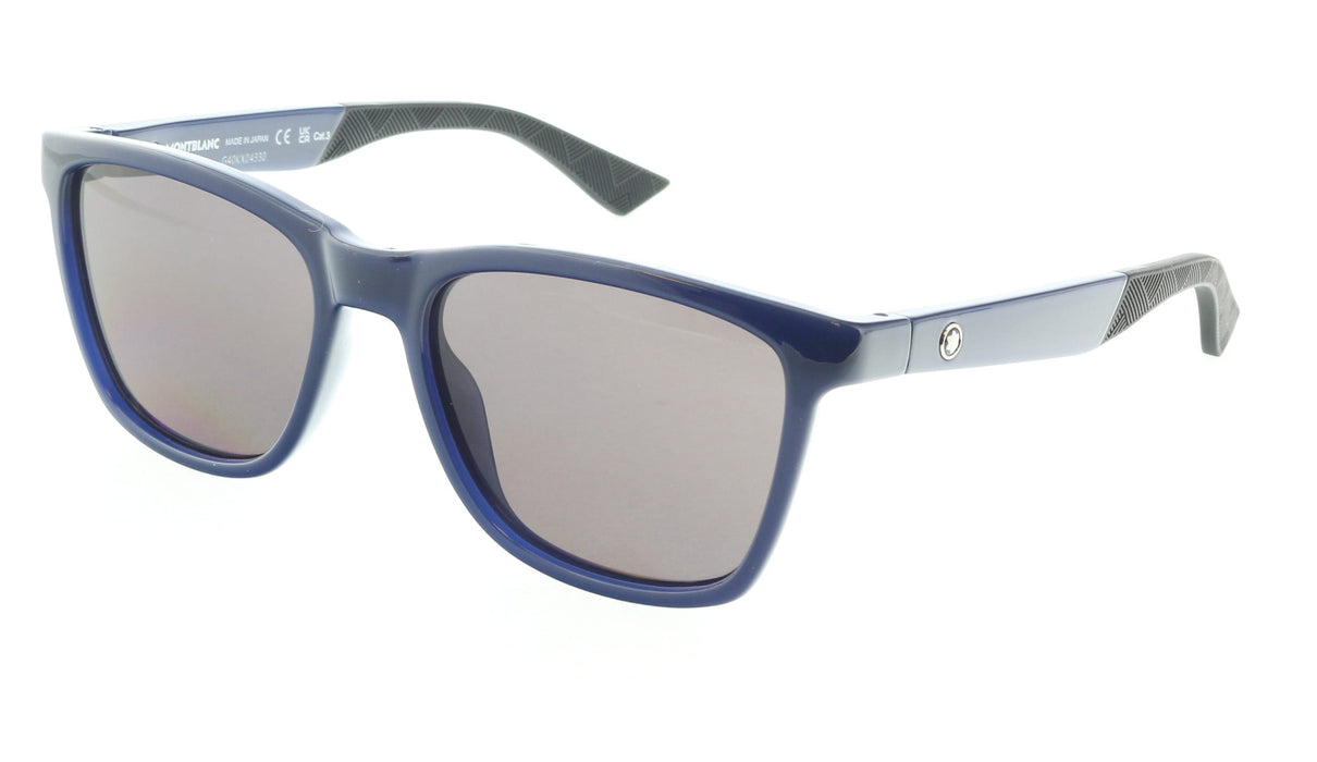 Montblanc MB0399S-004 Matte Navy Square Sunglasses Sharp Urban Look