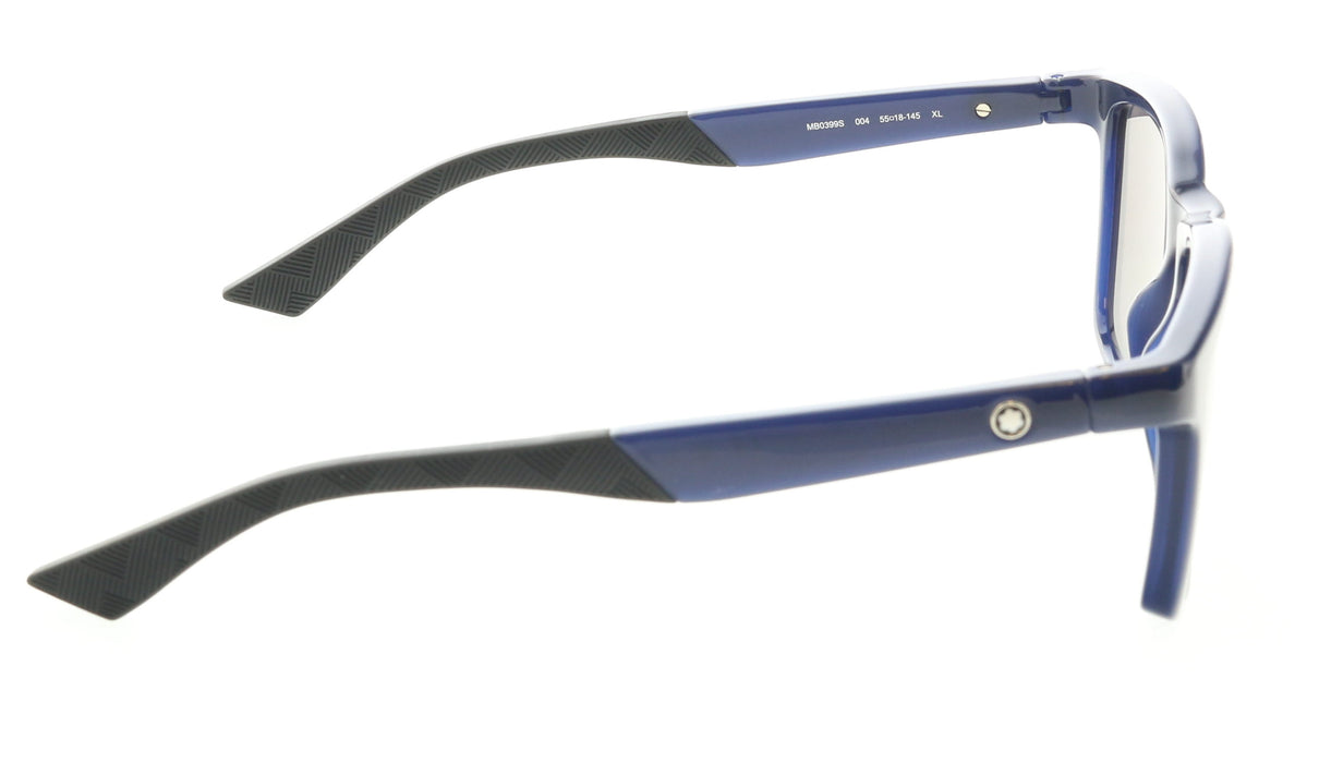 Montblanc MB0399S-004 Matte Navy Square Sunglasses Sharp Urban Look