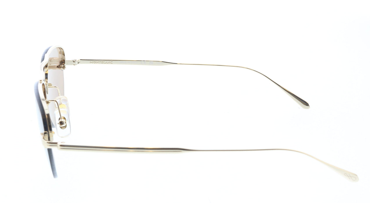Montblanc MB0404S-002 Gold Rimless Sunglasses Brown Gradient Lenses