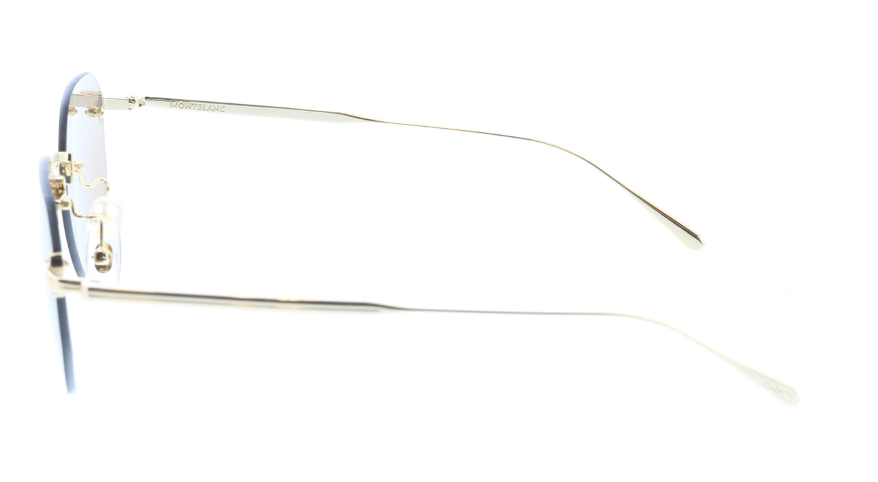 Montblanc MB0405S-002 Gold-Toned Sunglasses Warm Square-Round Lenses