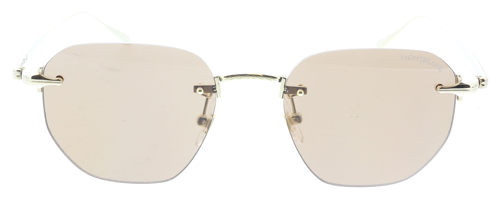 Montblanc MB0405S-002 Gold-Toned Sunglasses Warm Square-Round Lenses