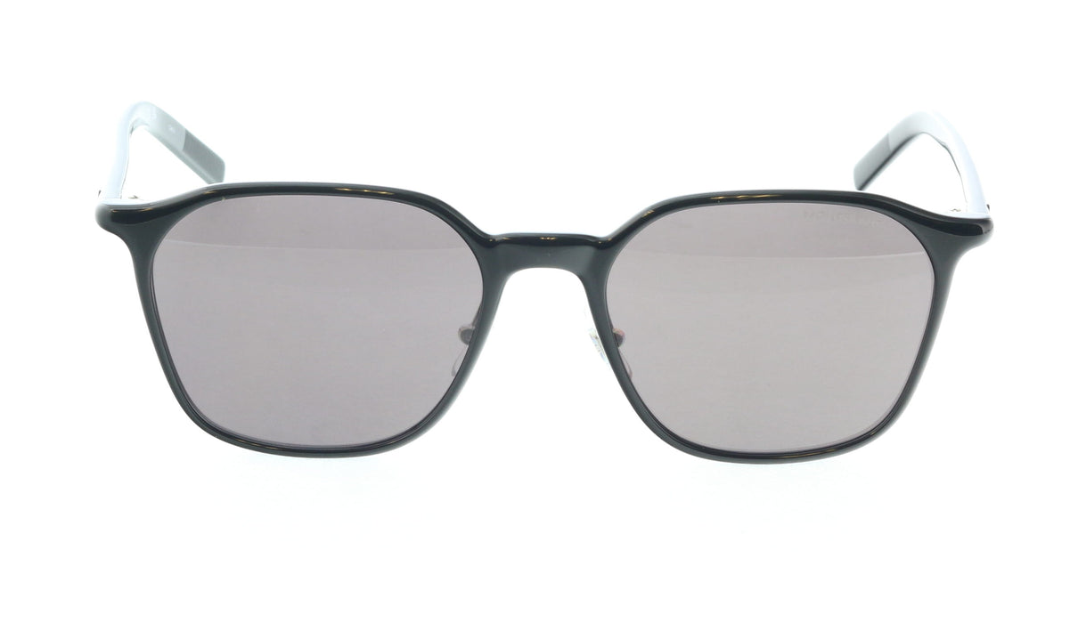 Montblanc MB0420SK-001 Jet Black Sunglasses Rounded Square Frames