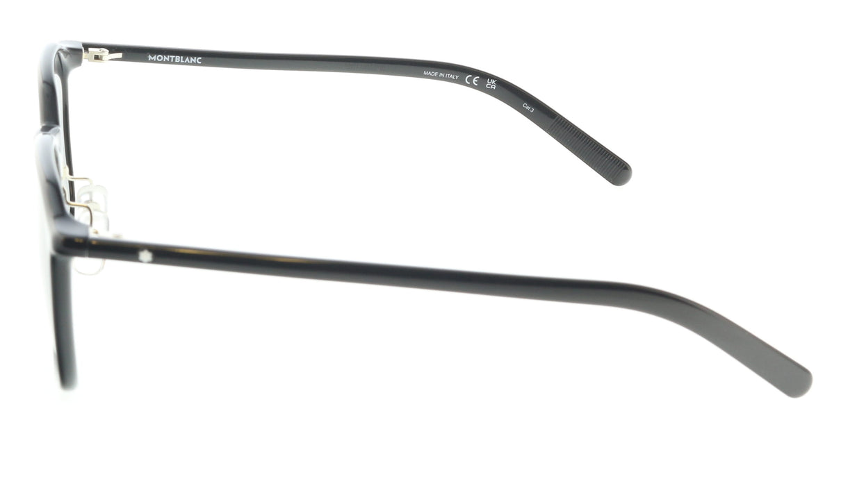 Montblanc MB0420SK-001 Jet Black Sunglasses Rounded Square Frames