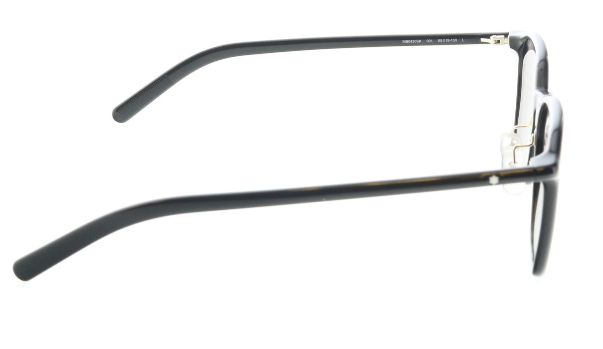 Montblanc MB0420SK-001 Jet Black Sunglasses Rounded Square Frames