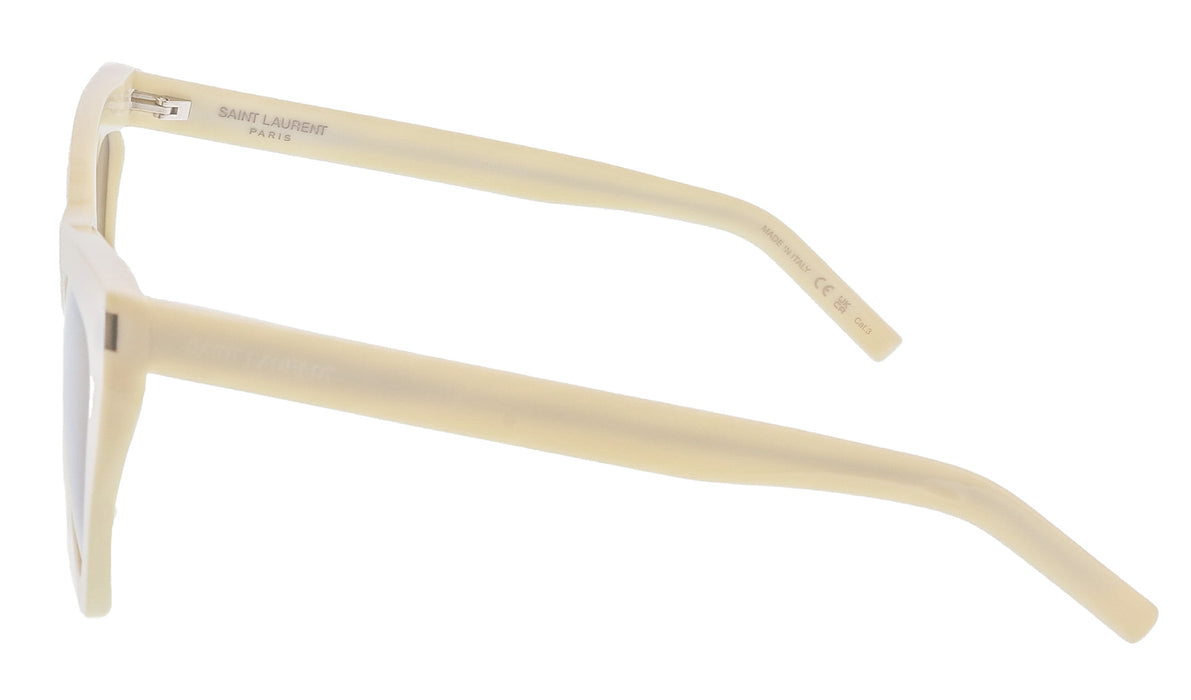Saint Laurent SL 214 KATE-035 Cream Cat-Eye Sunglasses -Bold Retro Style