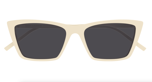 Saint Laurent SL 737 MICA THIN-005 Chic Ivory Cat-Eye Sunglasses with Dark