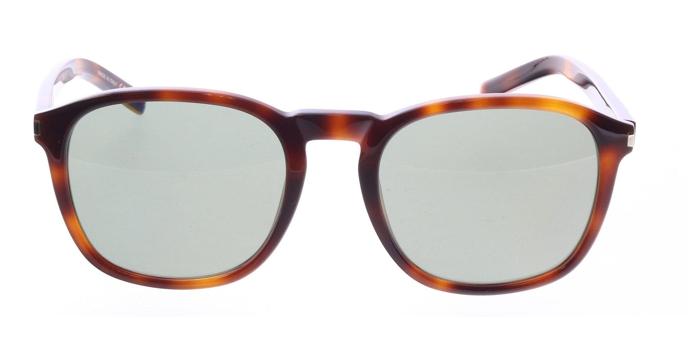 Saint Laurent SL 818-002 Timeless Tortoise Round Sunglasses with Olive Green