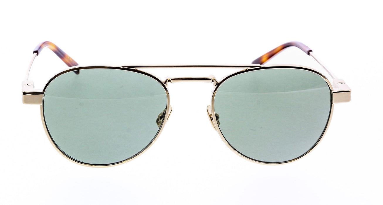 Saint Laurent SL 708 003 Mens Sunglasses Gold Metal Frame with Green Lenses