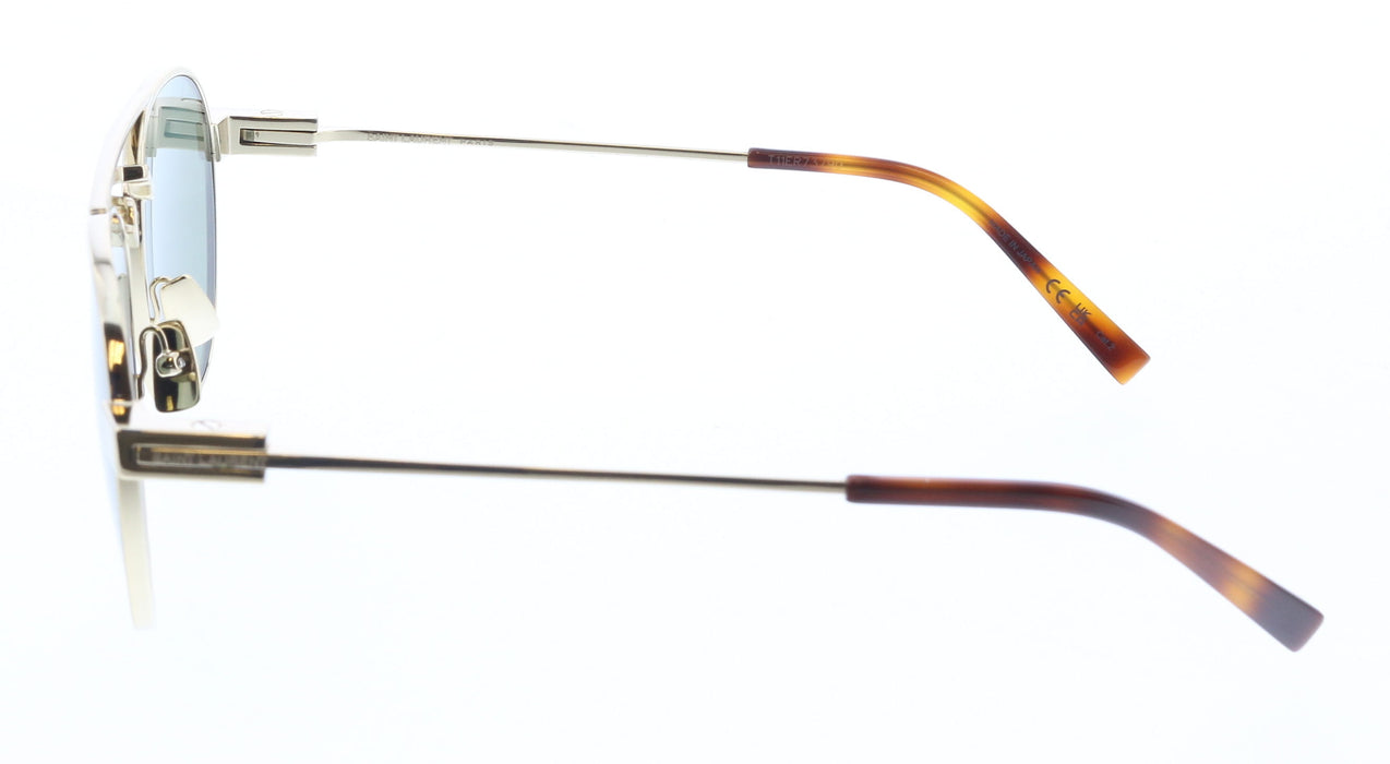 Saint Laurent SL 708 003 Mens Sunglasses Gold Metal Frame with Green Lenses