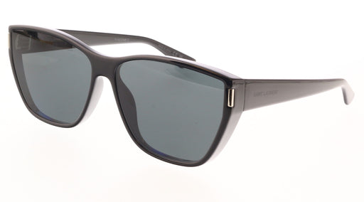Saint Laurent SL 758-001 Cat-Eye Sunglasses in Shiny Black with Grey Lenses