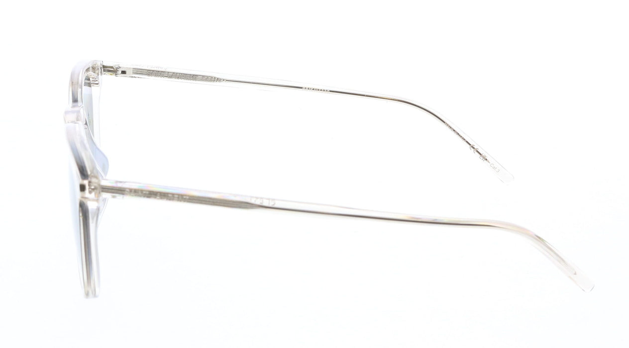 Saint Laurent SL 623-004 Beige Acetate Square Sunglasses with Silver Mirror Lenses