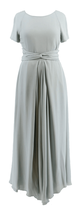 Emporio Armani Chiffon Silk  Seafoam Green Short Sleeve Gown