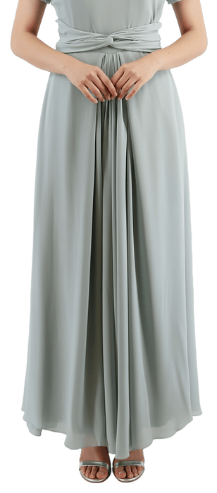 Emporio Armani Chiffon Silk  Seafoam Green Short Sleeve Gown