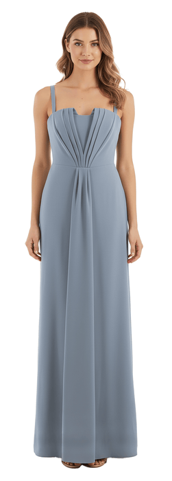 Emporio Armani Blue Grey Pleated Bodice Floor-Length Evening Gown-IT40
