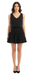 Emporio Armani Black Jersey V-Neck Drop-Waist Mini Dress-IT40