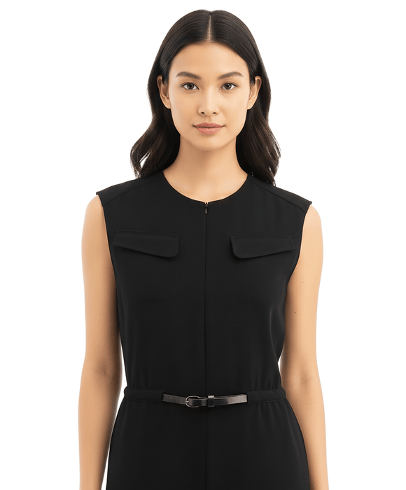 Emporio Armani Black Sleeveless Belted Jogger-Leg Jumpsuit-IT40