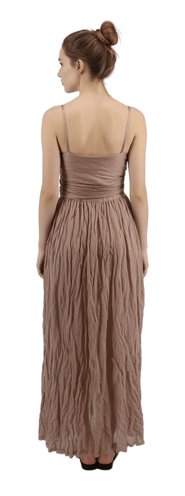Emporio Armani Two-Tone Crinkled Silk Maxi Dress in Rose and Dove Grey-IT44