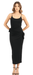 Emporio Armani Black Spaghetti Strap Ruched Side-Tie Midi Dress-IT38