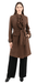 Emporio Armani Brown Leather Womens Trench Coat-IT46