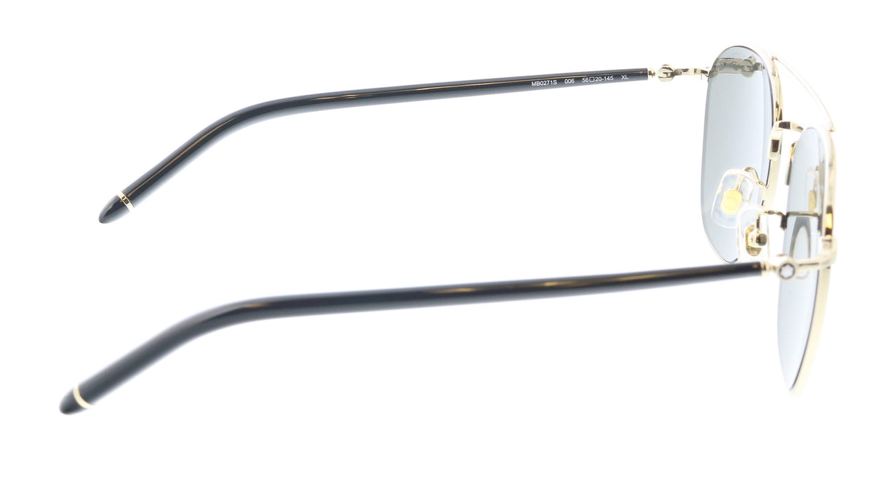 Montblanc MB0271S-006 Gold Aviator-Inspired Sunglasses Classic Elegance