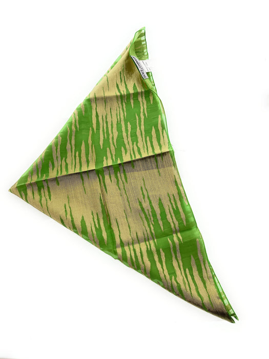 Dolce & Gabbana Bright Green Gold Print Womens Silk Scarf