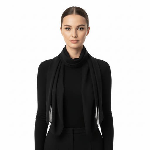 Dolce & Gabbana Black Solid Womens Silk Scarf