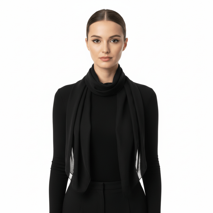 Dolce & Gabbana Black Solid Womens Silk Scarf