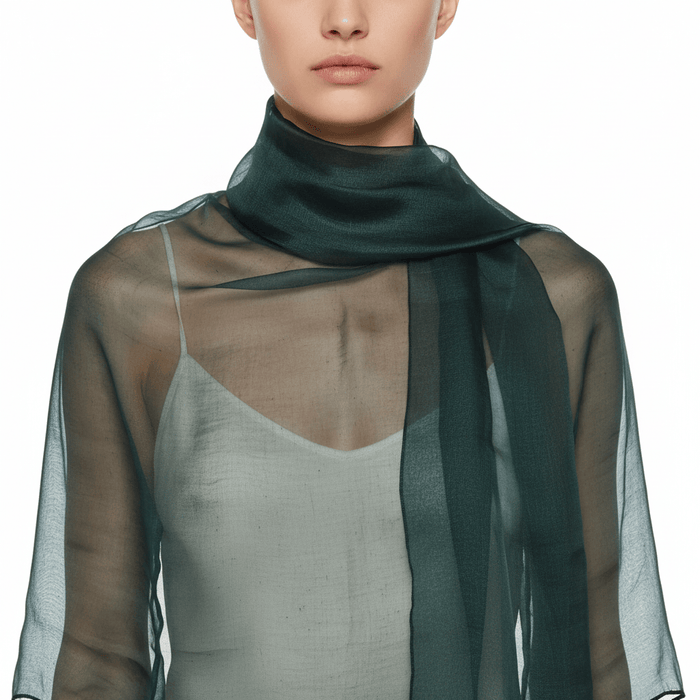 Dolce & Gabbana Forrest Green Solid Womens Silk  Scarf