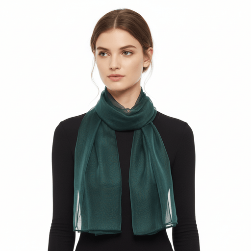 Dolce & Gabbana Forrest Green Solid Womens Silk  Scarf