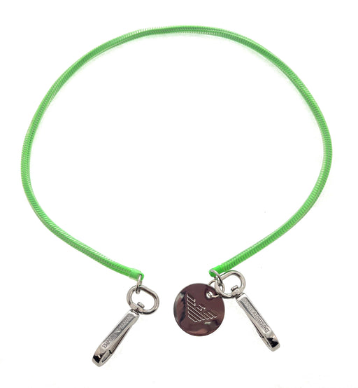 Emporio Armani Neon Green Rubber Cord Chain with Carabiner Clips