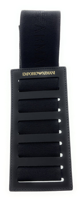 Emporio Armani Black Leather Notebook Belt