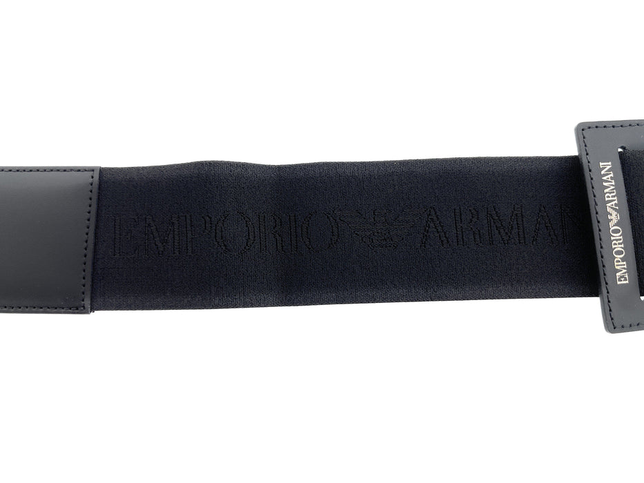 Emporio Armani Black Leather Notebook Belt