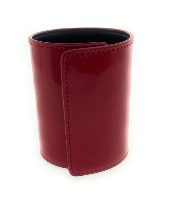 Emporio Armani Red Leather Cuff Bracelet with Eagle