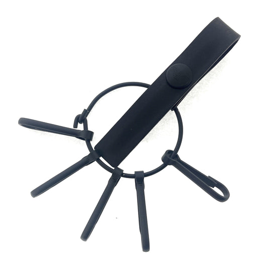 Emporio Armani Black   Leather Multi Key Holder Keyring